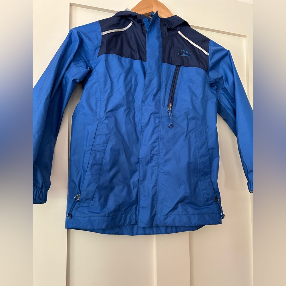 L.L. Bean blue kids rain jacket